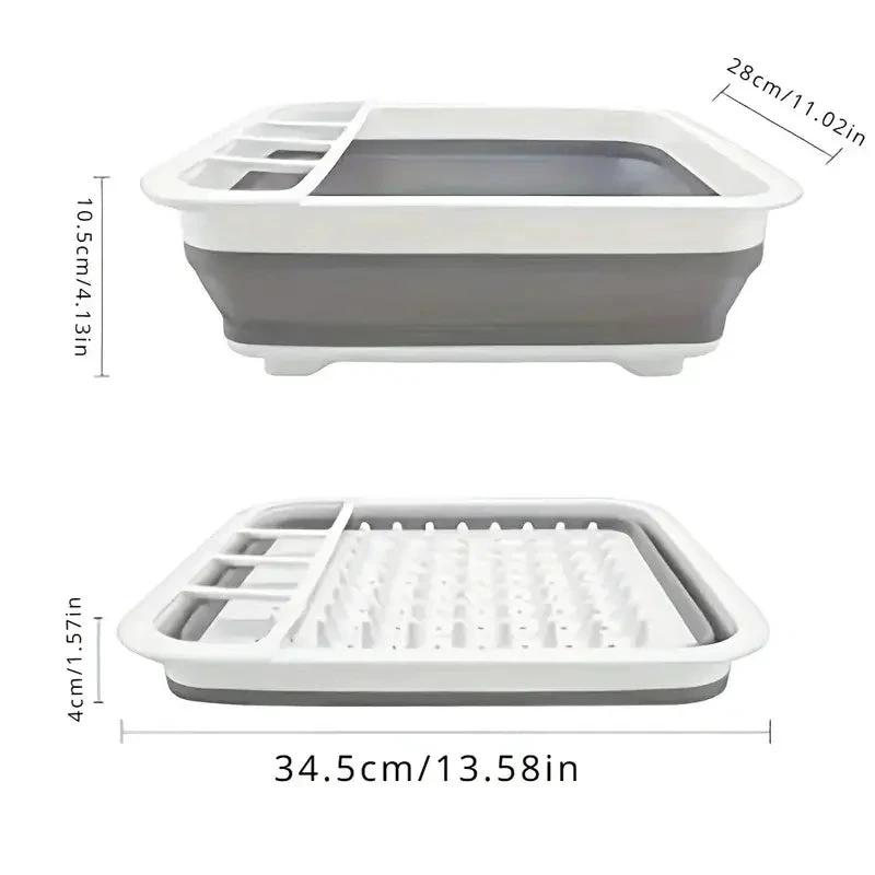 Foldable Dish Rack Kitchen Storage and Drain Tray for Tableware by Bowlift