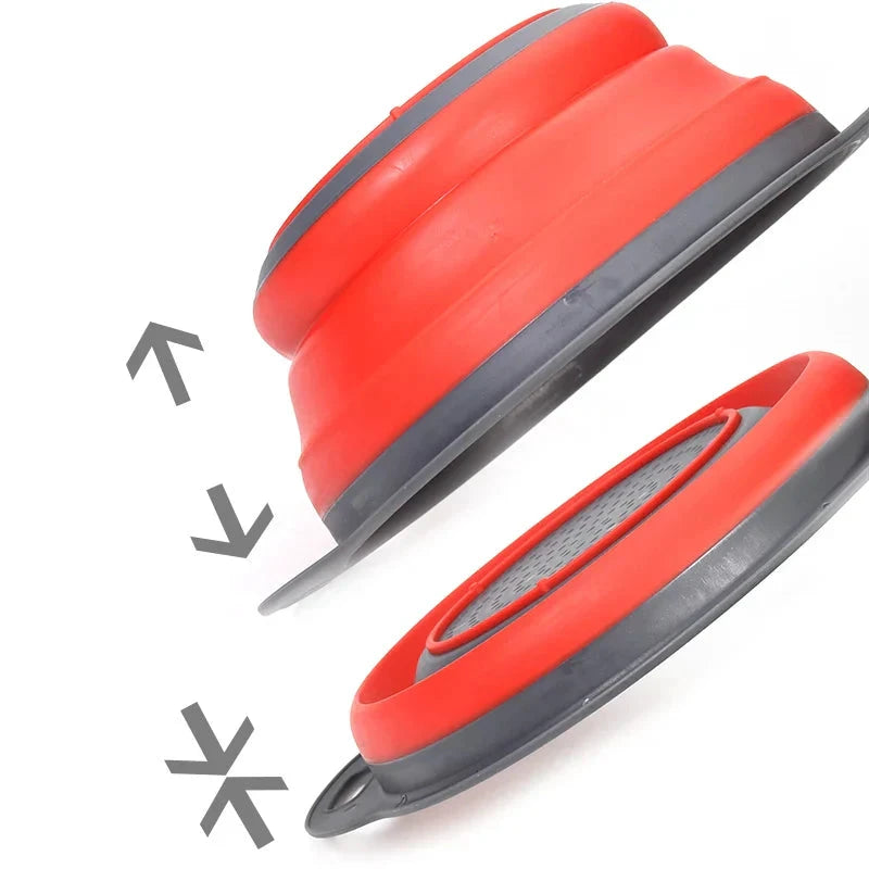 Folding Silicone Vegetable Strainer Collapsible Silicone Colander by Bowlift