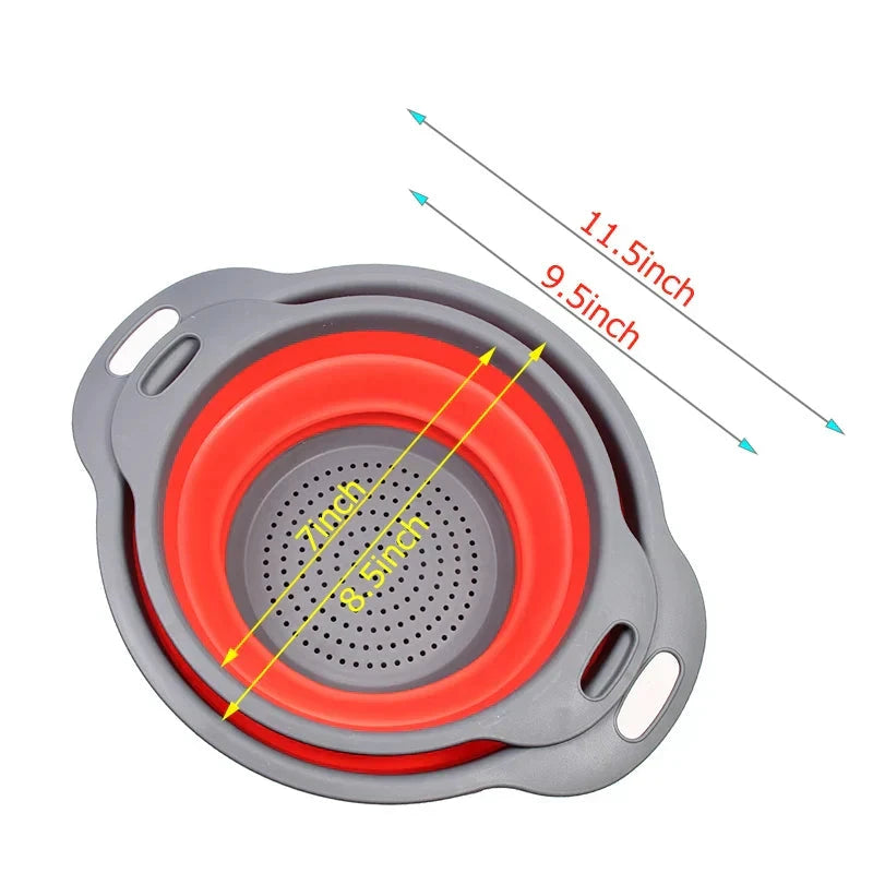 Folding Silicone Vegetable Strainer Collapsible Silicone Colander by Bowlift