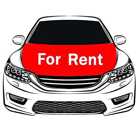 Red For Rent Car Hood Cover Flag , Engine For Rent Banner Flag,3.3X5ft,6X7FT100% Polyester Elastic Fabrics Can be Washed by flagsshop