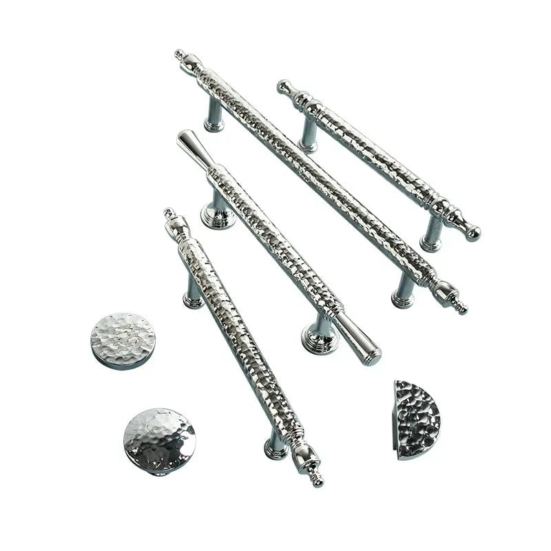 French Handmade Hammer Pattern Cabinet Drawer Door Handle by Bowlift