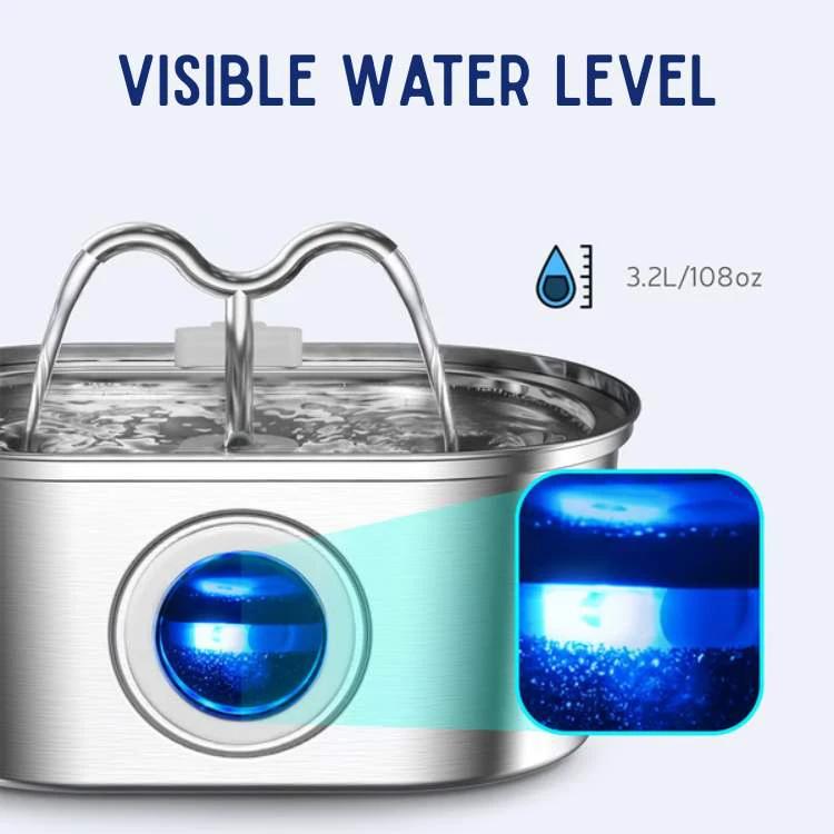 Cat Water Fountain made of Stainless Steel – Quiet, Hygienic and BPA-free – 2L Capacity by BowLift