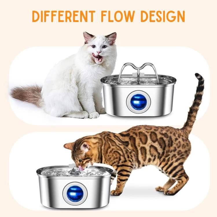 Cat Water Fountain made of Stainless Steel – Quiet, Hygienic and BPA-free – 2L Capacity by BowLift