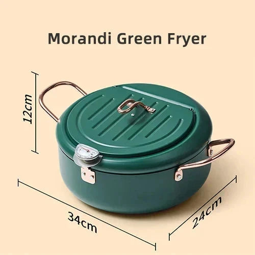 Frying Pot Stainless Steel Induction Temperature Control Mini Fryer Pan by Bowlift