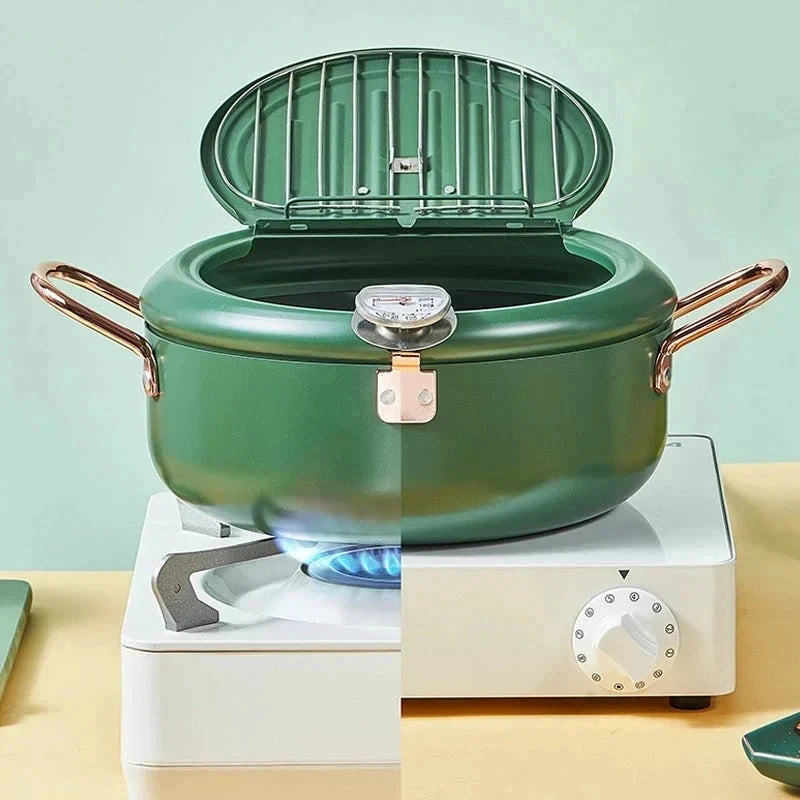 Frying Pot Stainless Steel Induction Temperature Control Mini Fryer Pan by Bowlift