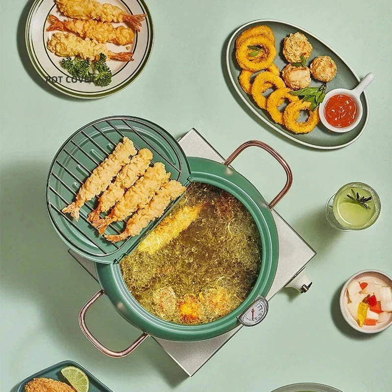 Frying Pot Stainless Steel Induction Temperature Control Mini Fryer Pan by Bowlift