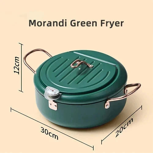 Frying Pot Stainless Steel Induction Temperature Control Mini Fryer Pan by Bowlift