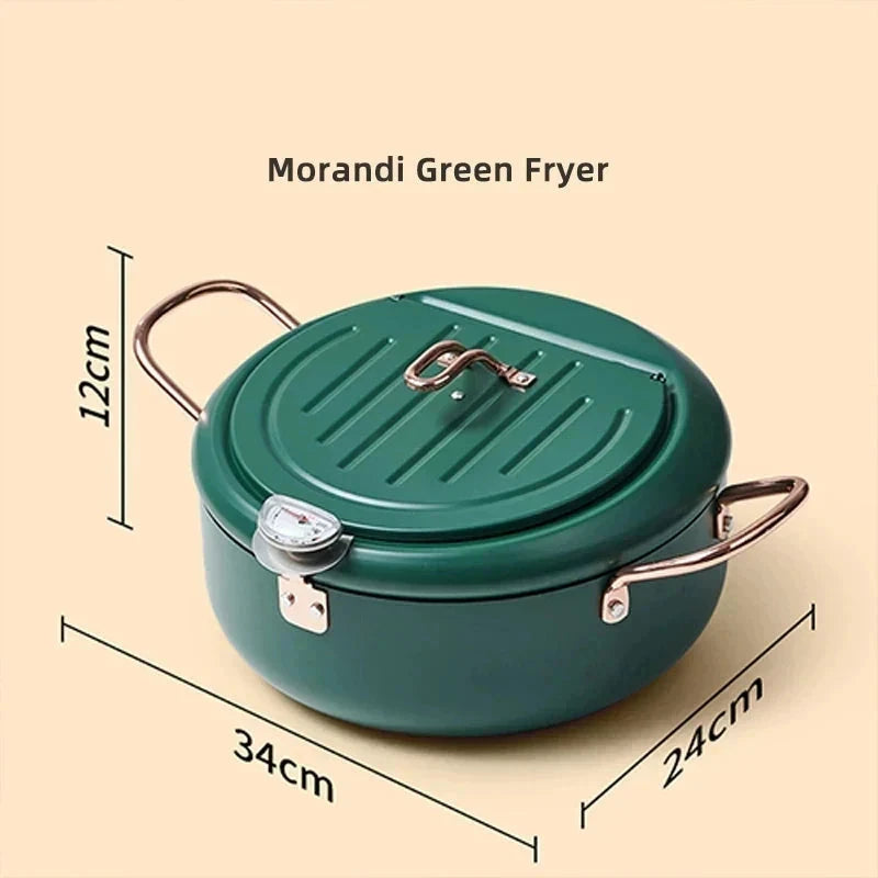 Frying Pot Stainless Steel Induction Temperature Control Mini Fryer Pan by Bowlift