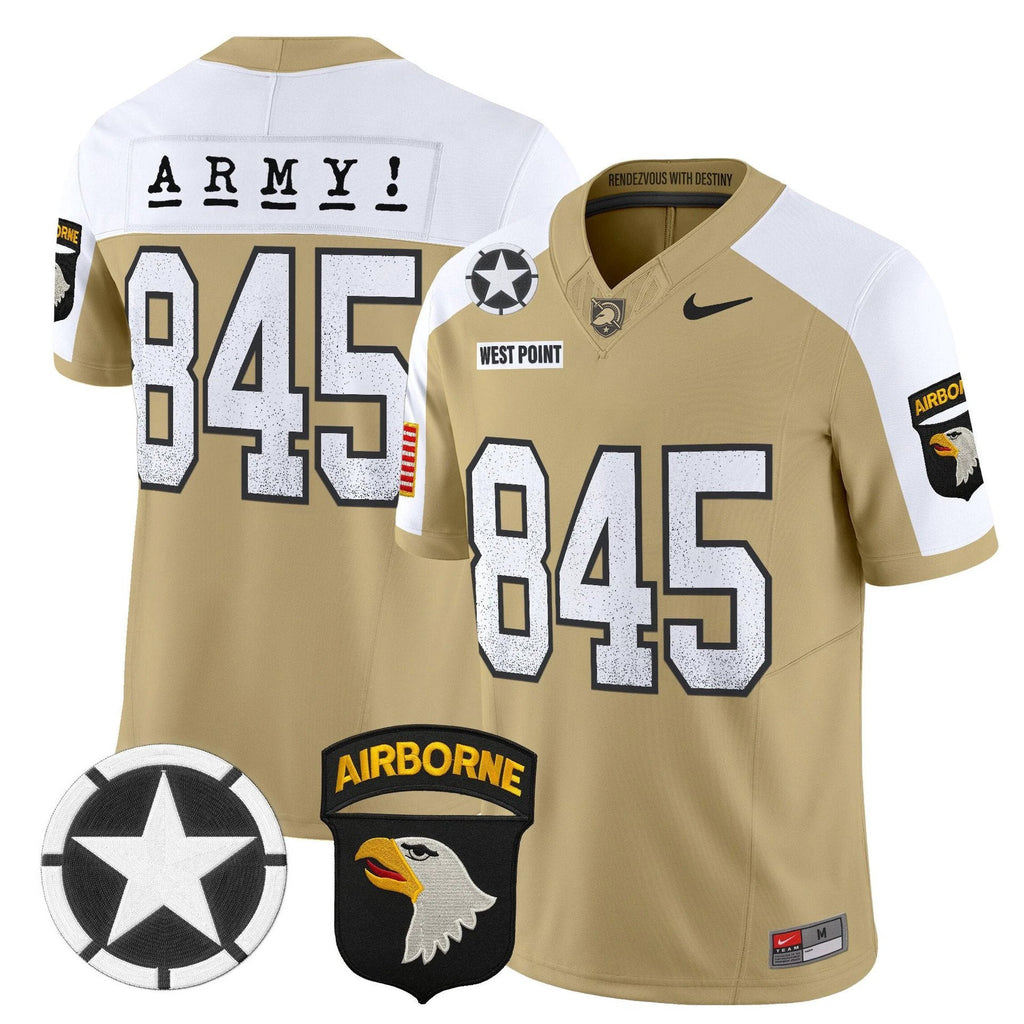 West Point Jersey #845 Army Black Knights 2025 Screaming Eagles Stitched Tan by My Store NCAA Football Jerseys
