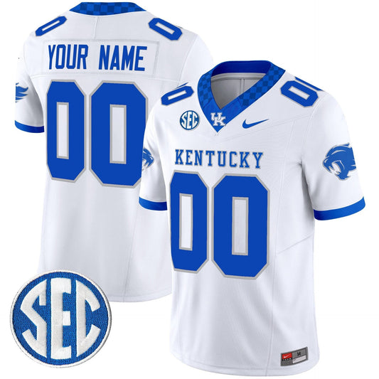 Custom Kentucky Wildcats Jersey Name, Number 2025 Limited Stitched White by My Store
