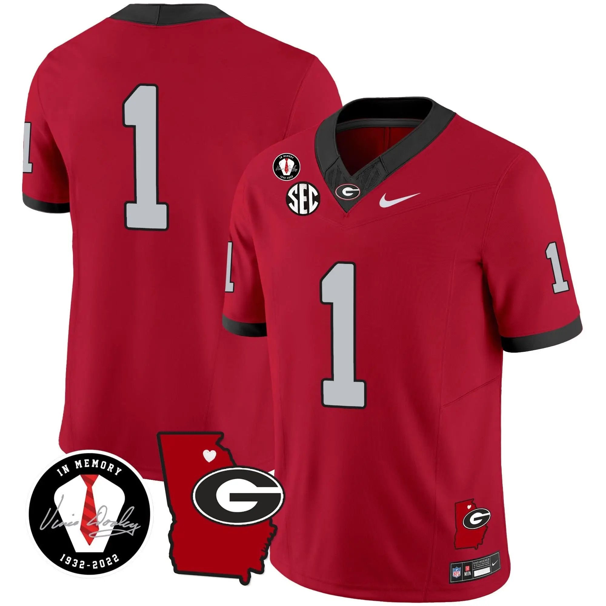 GB 2024 Vapor Jersey V4 - Georgia Map by Georgia Bulldogs