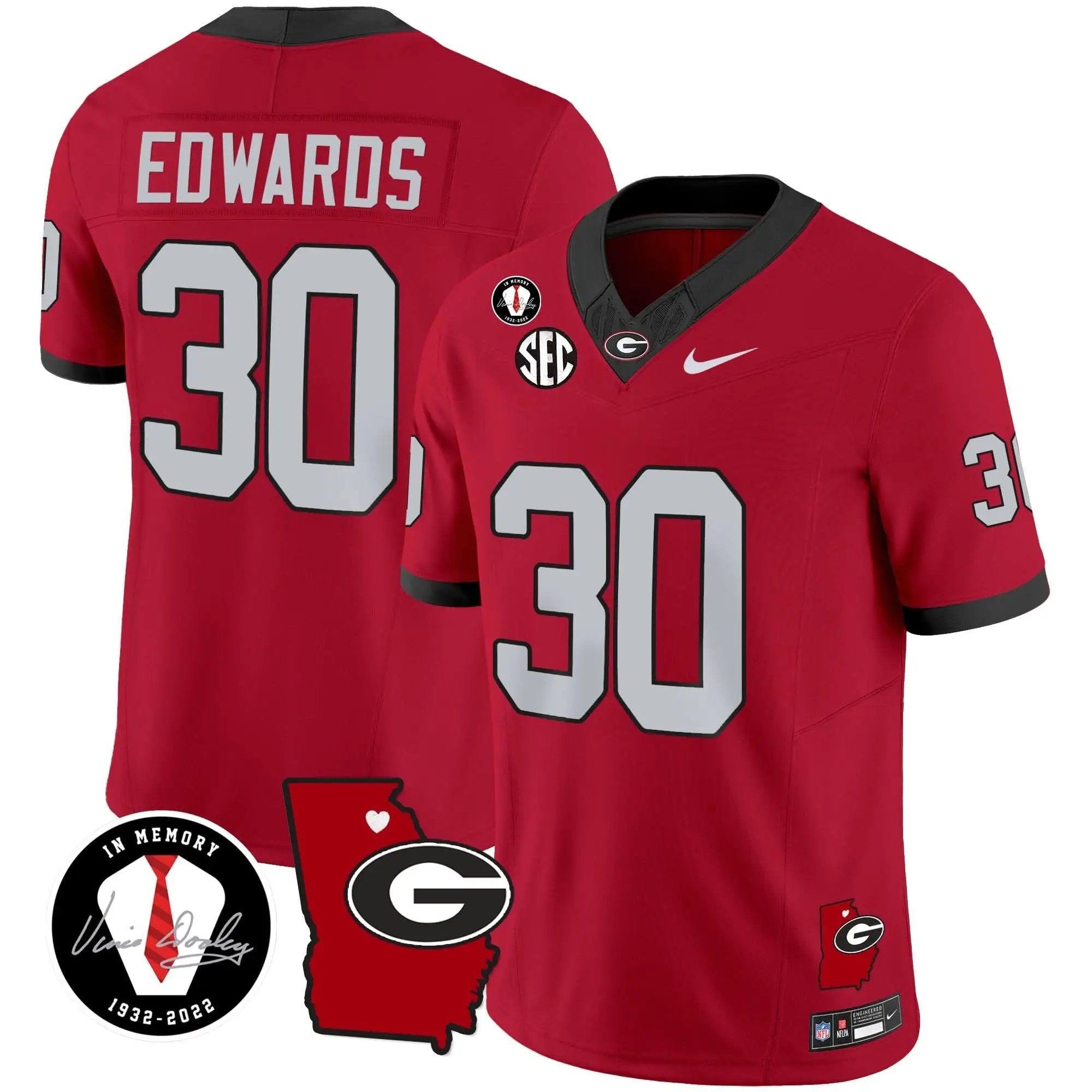 GB 2024 Vapor Jersey V4 - Georgia Map by Georgia Bulldogs