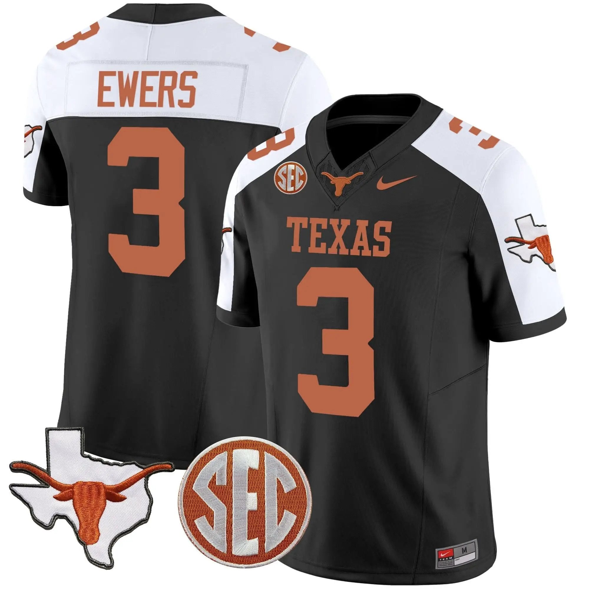 TL State Map & SEC Patch Vapor Jersey V2 by Texas Longhorns