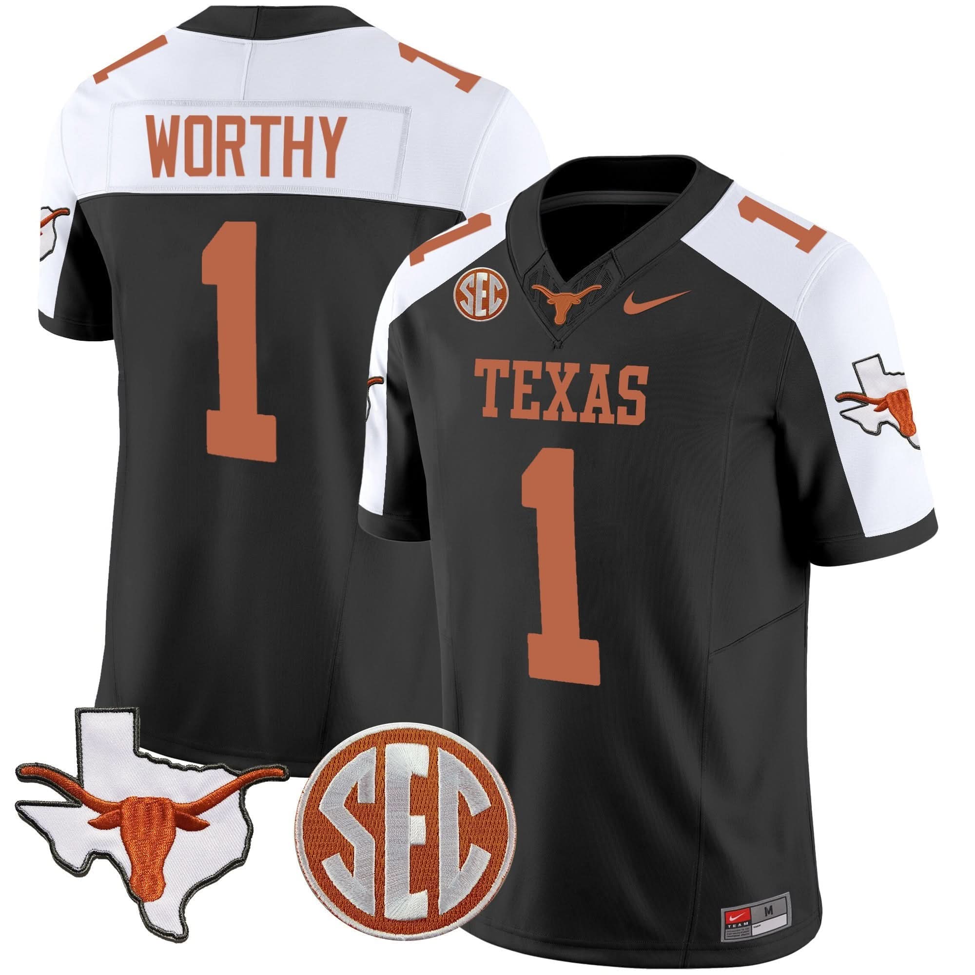 TL State Map & SEC Patch Vapor Jersey V2 by Texas Longhorns