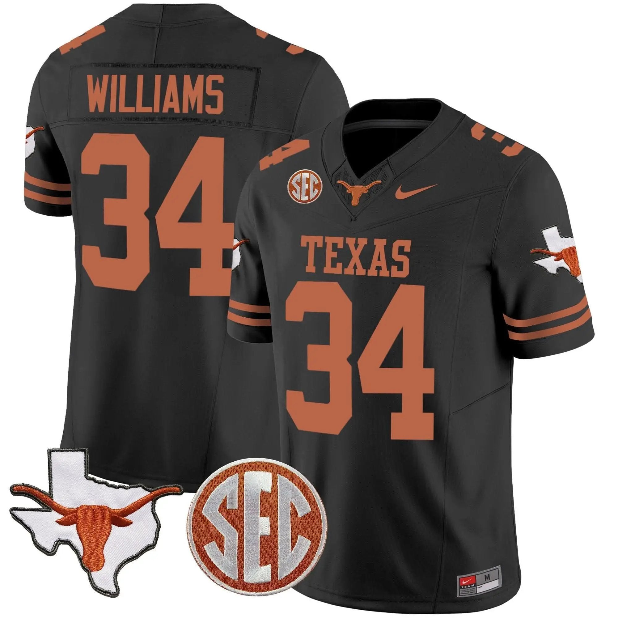 TL State Map & SEC Patch Vapor Jersey V2 by Texas Longhorns