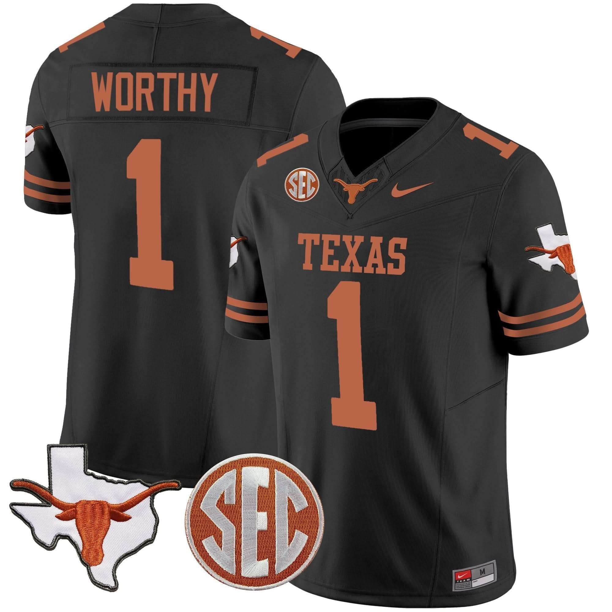 TL State Map & SEC Patch Vapor Jersey V2 by Texas Longhorns