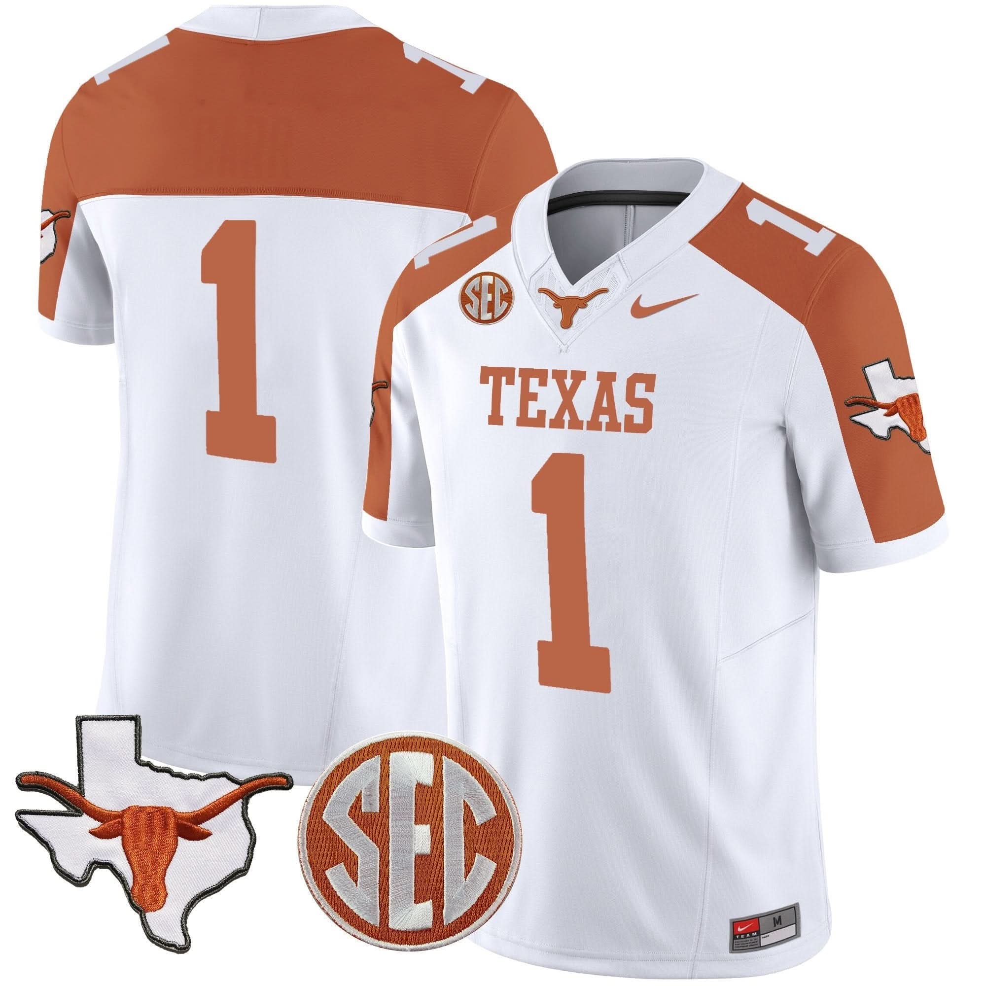 TL State Map & SEC Patch Vapor Jersey V2 by Texas Longhorns