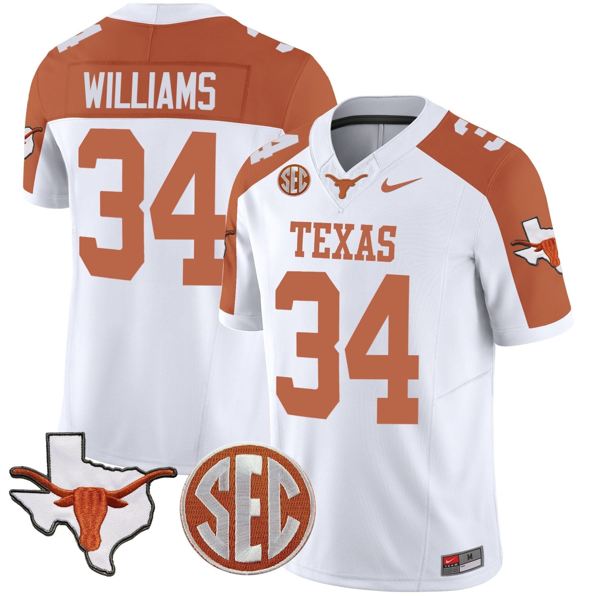 TL State Map & SEC Patch Vapor Jersey V2 by Texas Longhorns