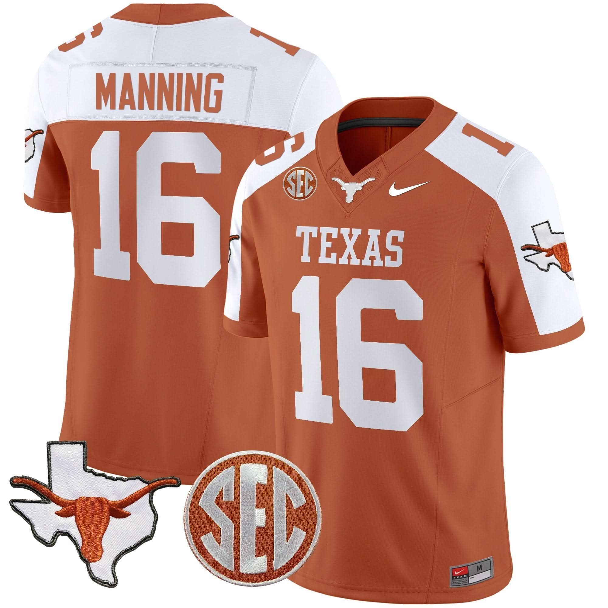 TL State Map & SEC Patch Vapor Jersey V2 by Texas Longhorns