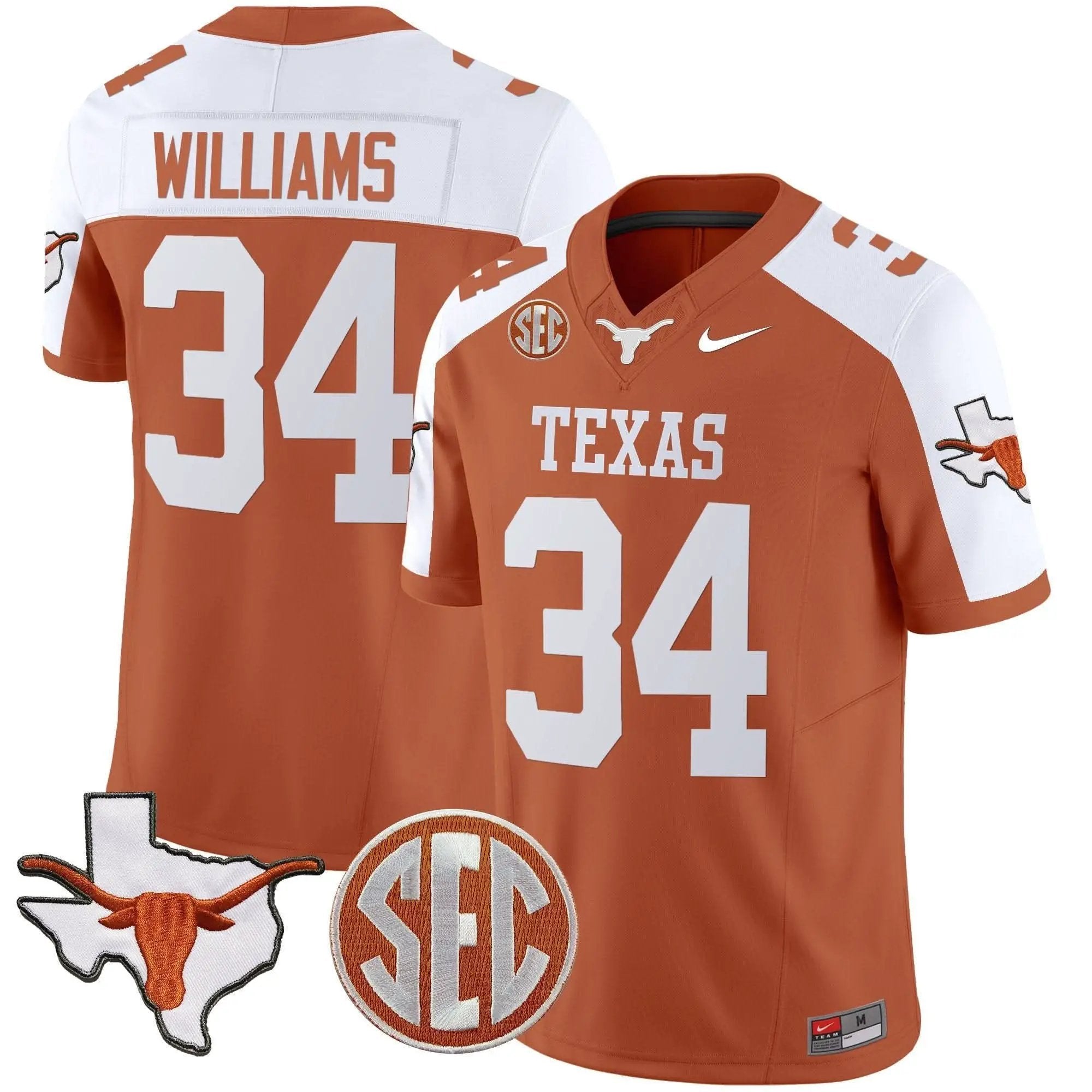 TL State Map & SEC Patch Vapor Jersey V2 by Texas Longhorns