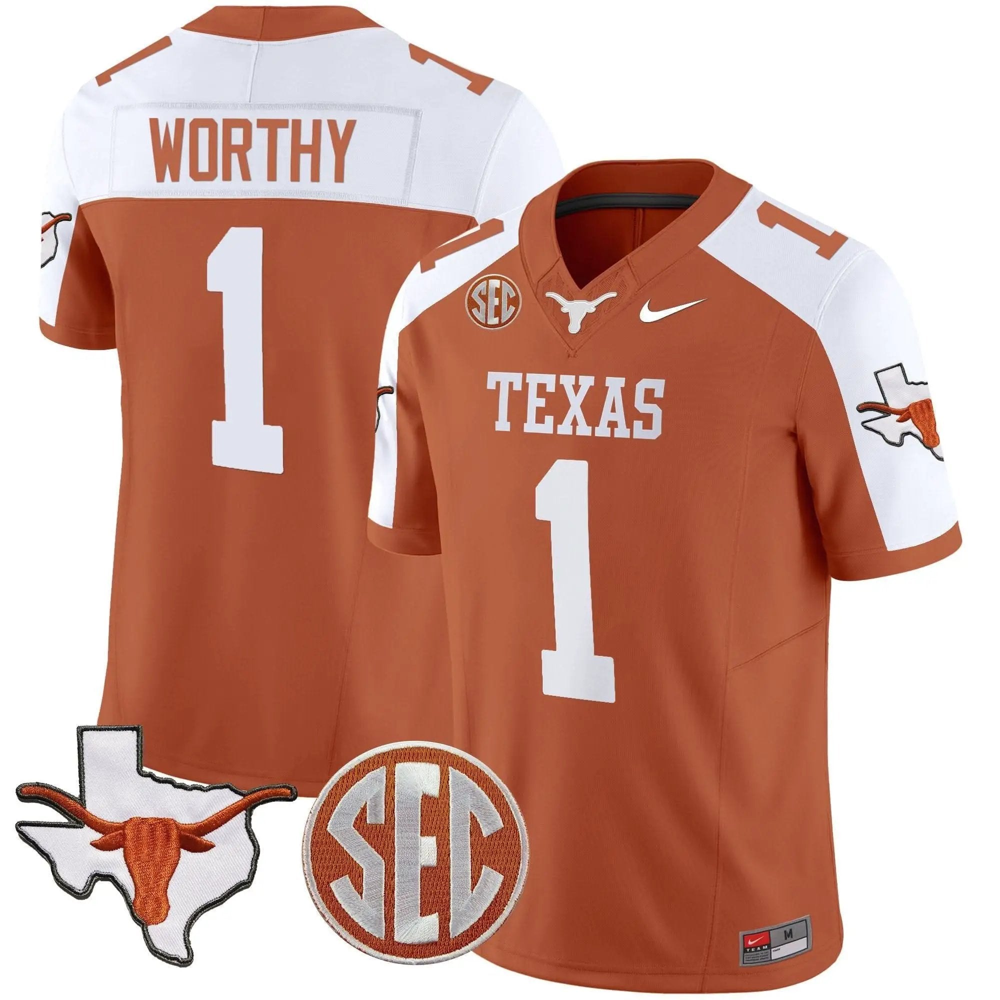 TL State Map & SEC Patch Vapor Jersey V2 by Texas Longhorns