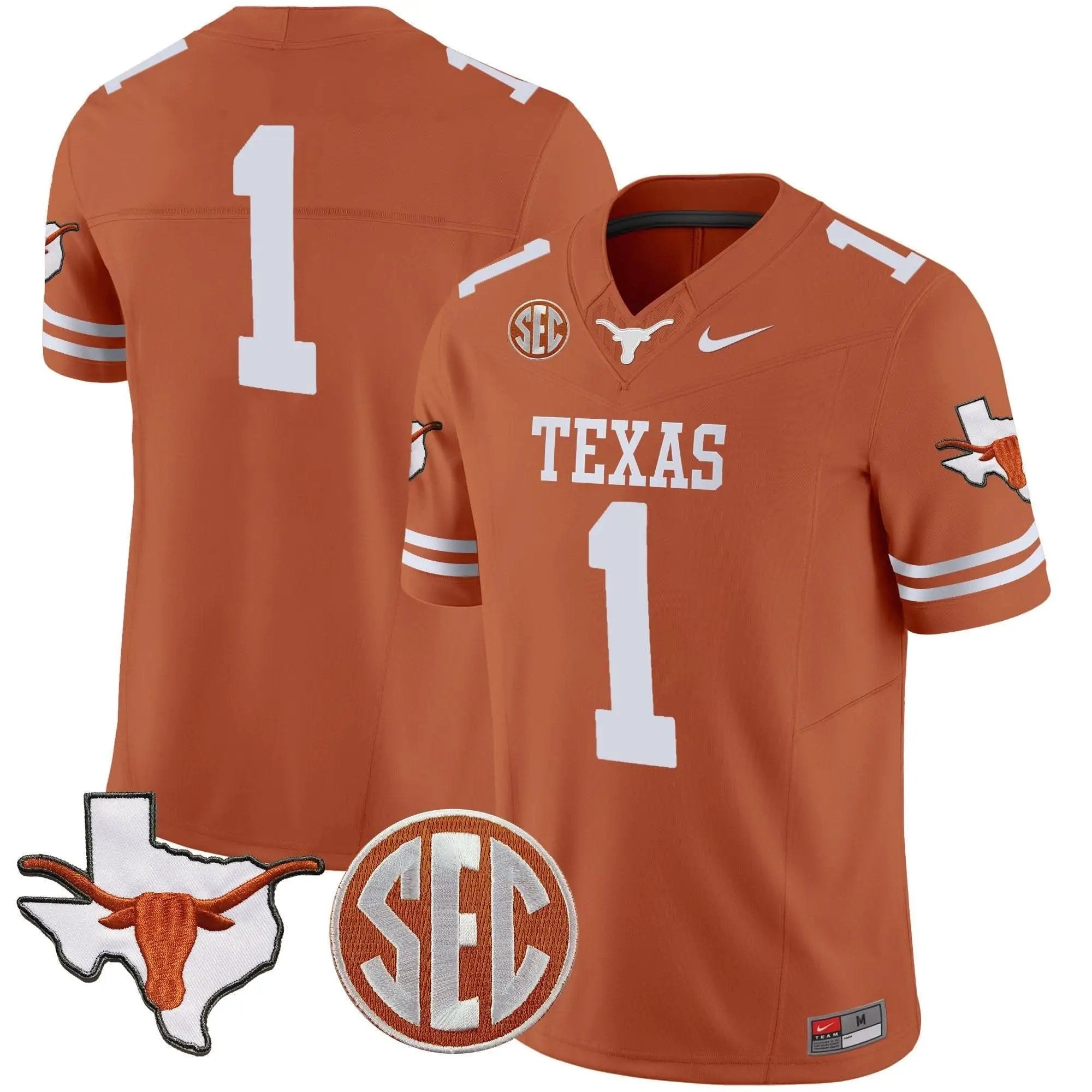 TL State Map & SEC Patch Vapor Jersey V2 by Texas Longhorns