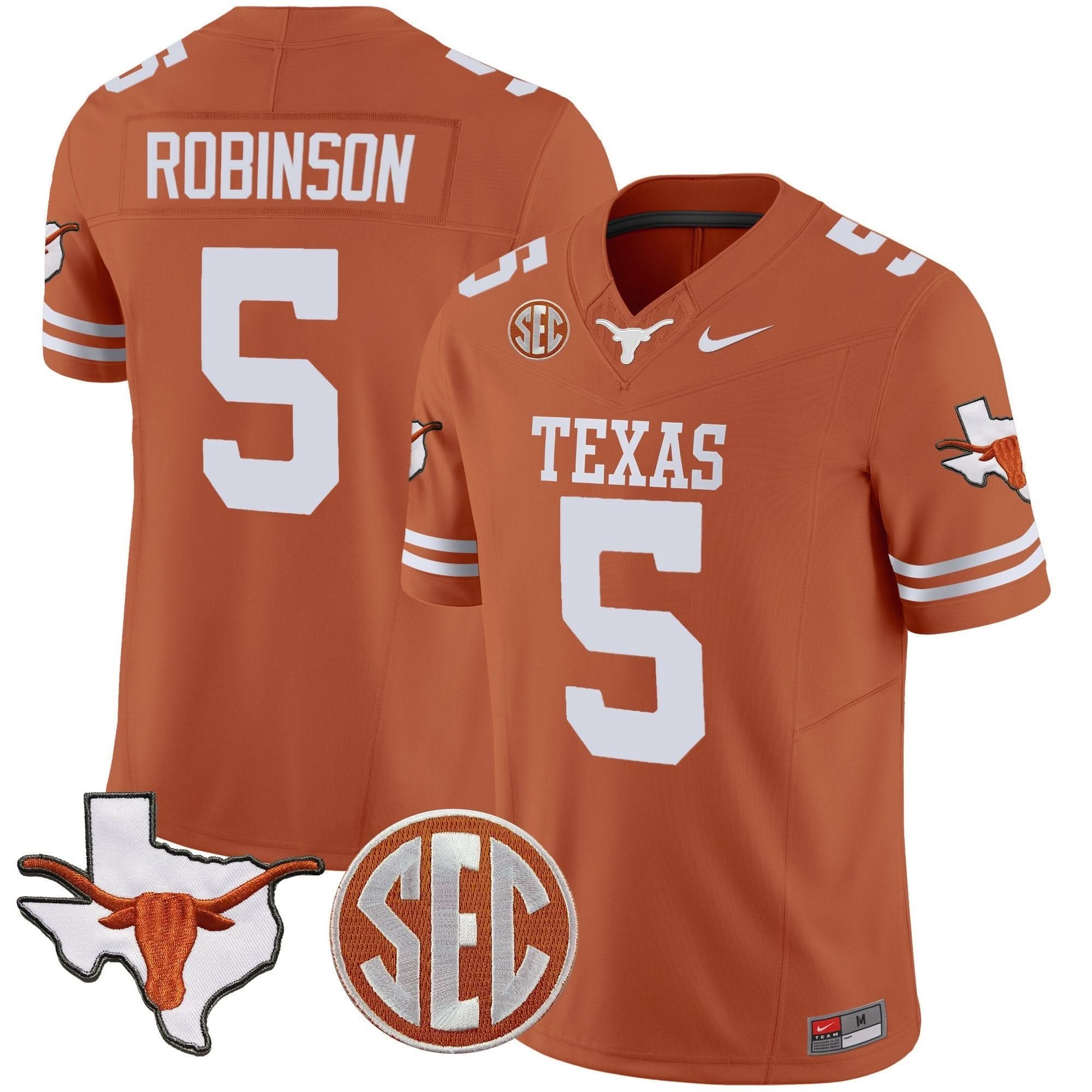 TL State Map & SEC Patch Vapor Jersey V2 by Texas Longhorns