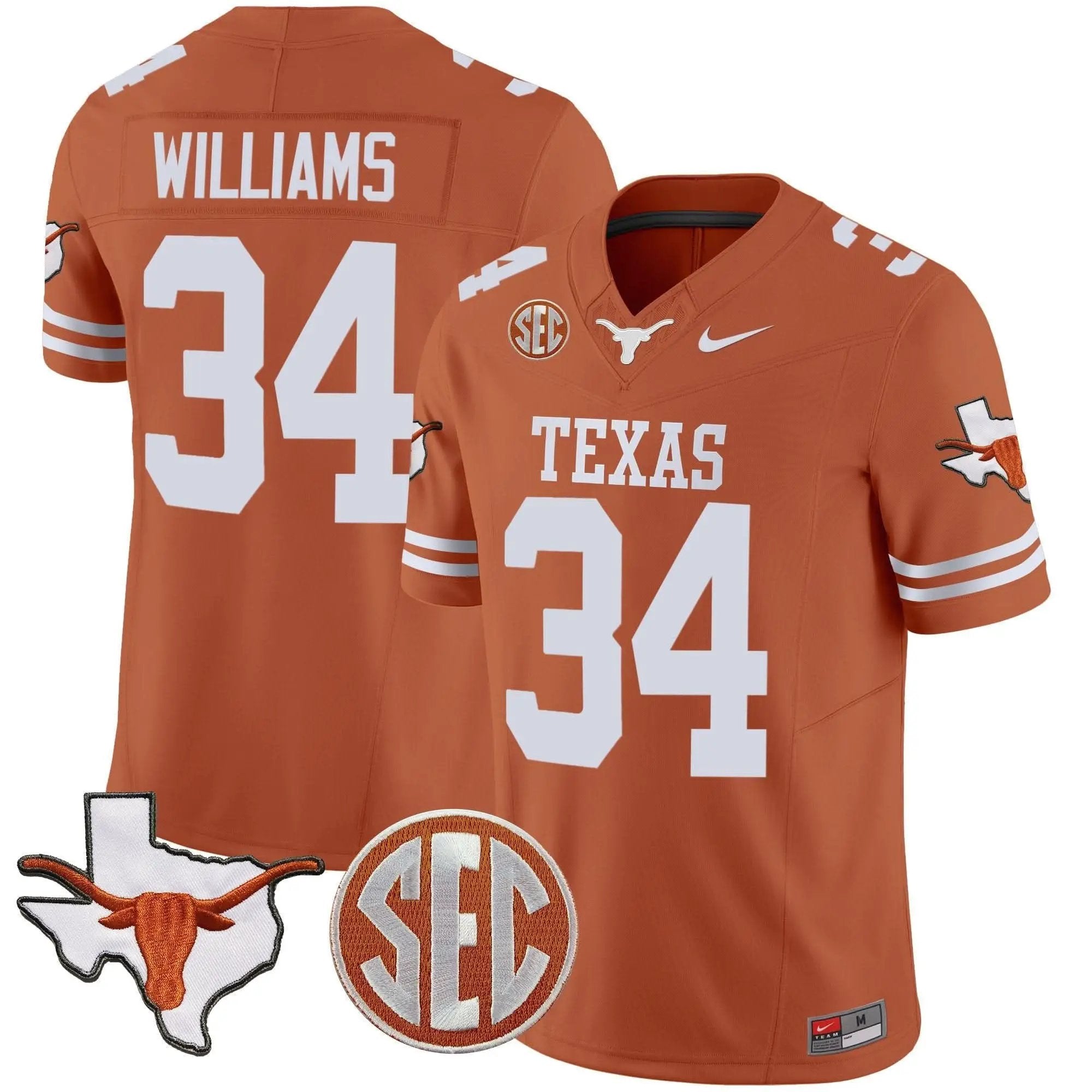TL State Map & SEC Patch Vapor Jersey V2 by Texas Longhorns