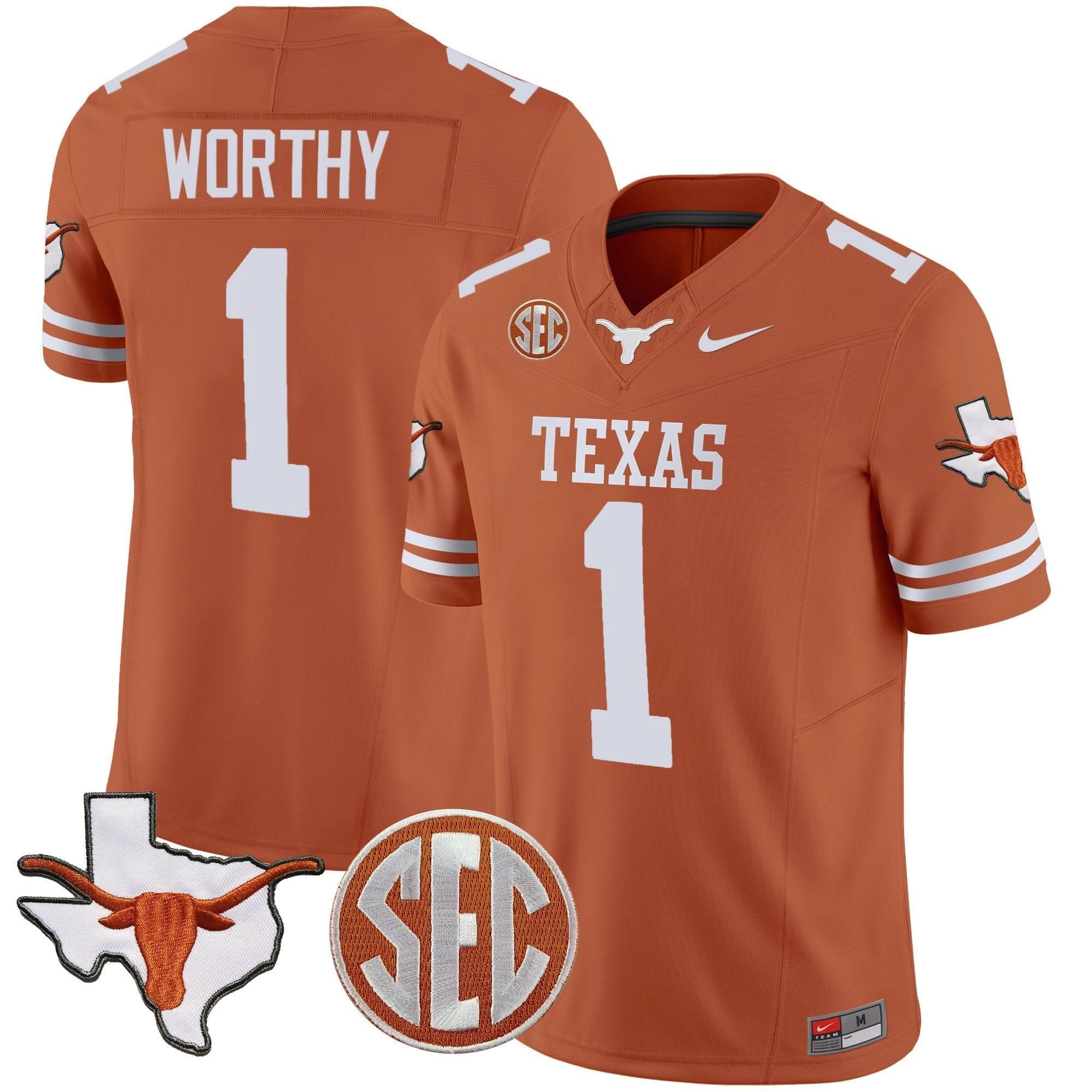 TL State Map & SEC Patch Vapor Jersey V2 by Texas Longhorns