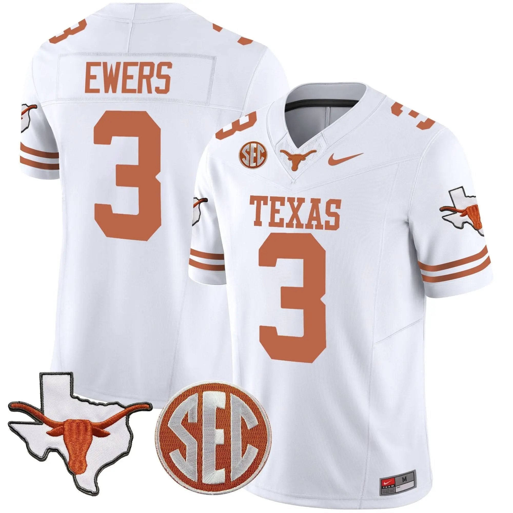 TL State Map & SEC Patch Vapor Jersey V2 by Texas Longhorns