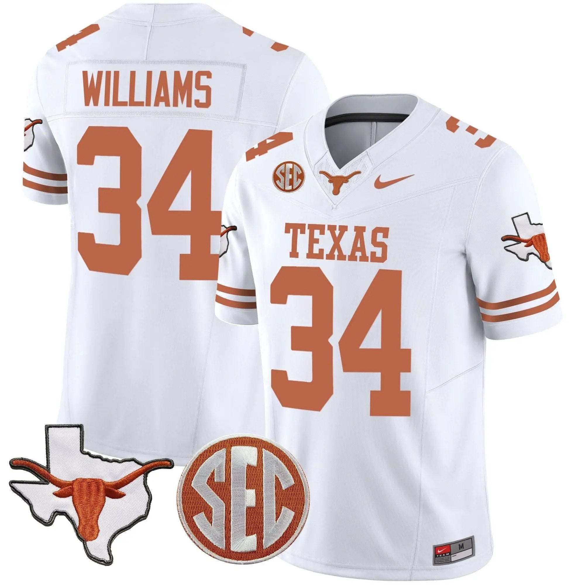 TL State Map & SEC Patch Vapor Jersey V2 by Texas Longhorns