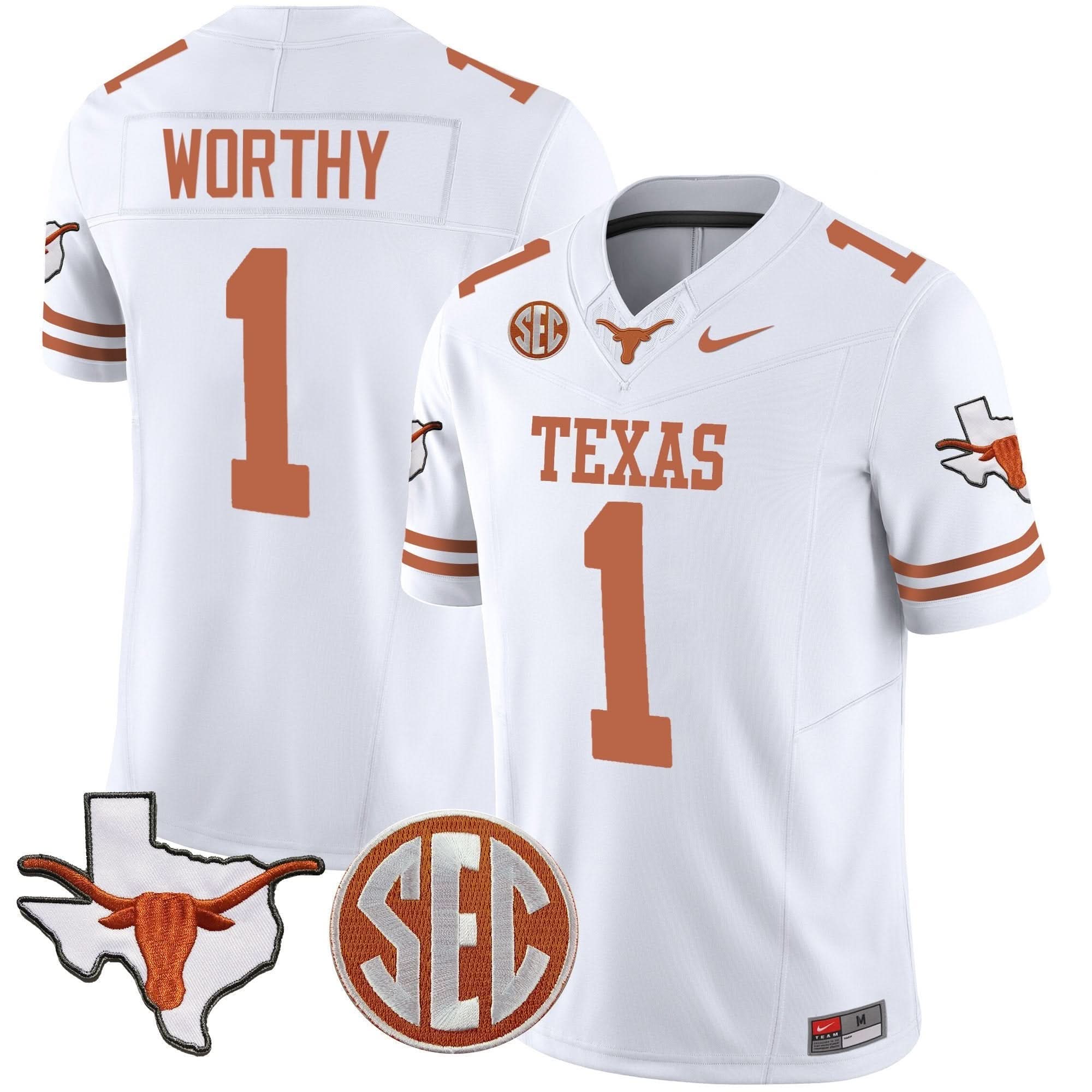 TL State Map & SEC Patch Vapor Jersey V2 by Texas Longhorns