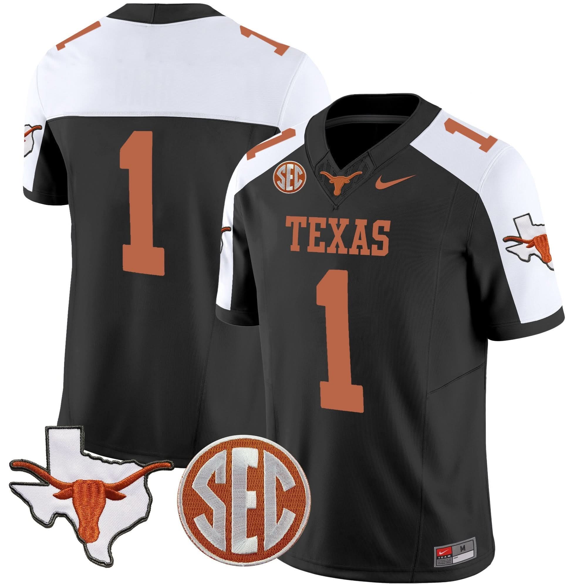 TL State Map & SEC Patch Vapor Jersey V2 by Texas Longhorns