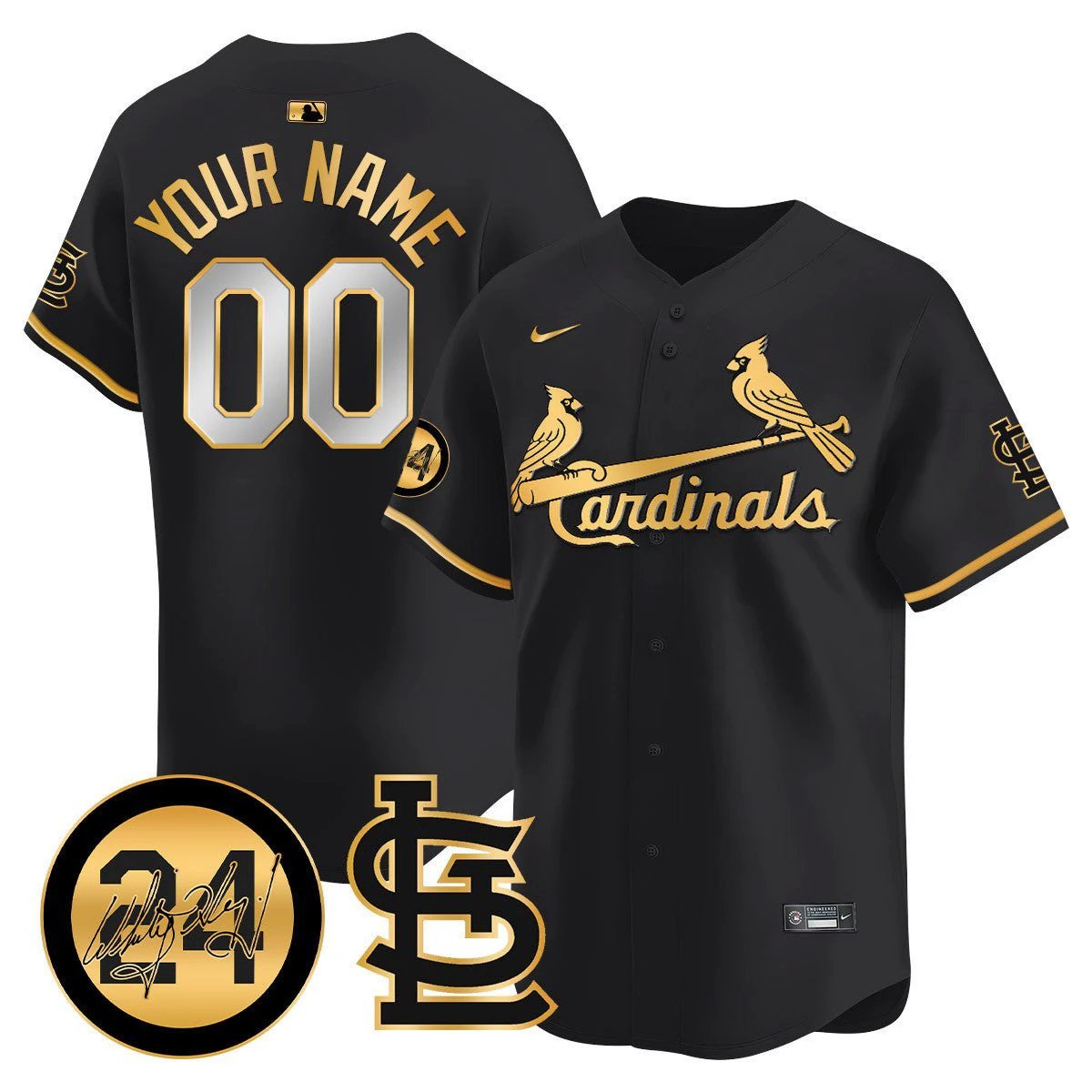 St. Louis Cardinals Memorial Vapor Premier Limited Custom Jersey - All Stitched by St. Louis Cardinals