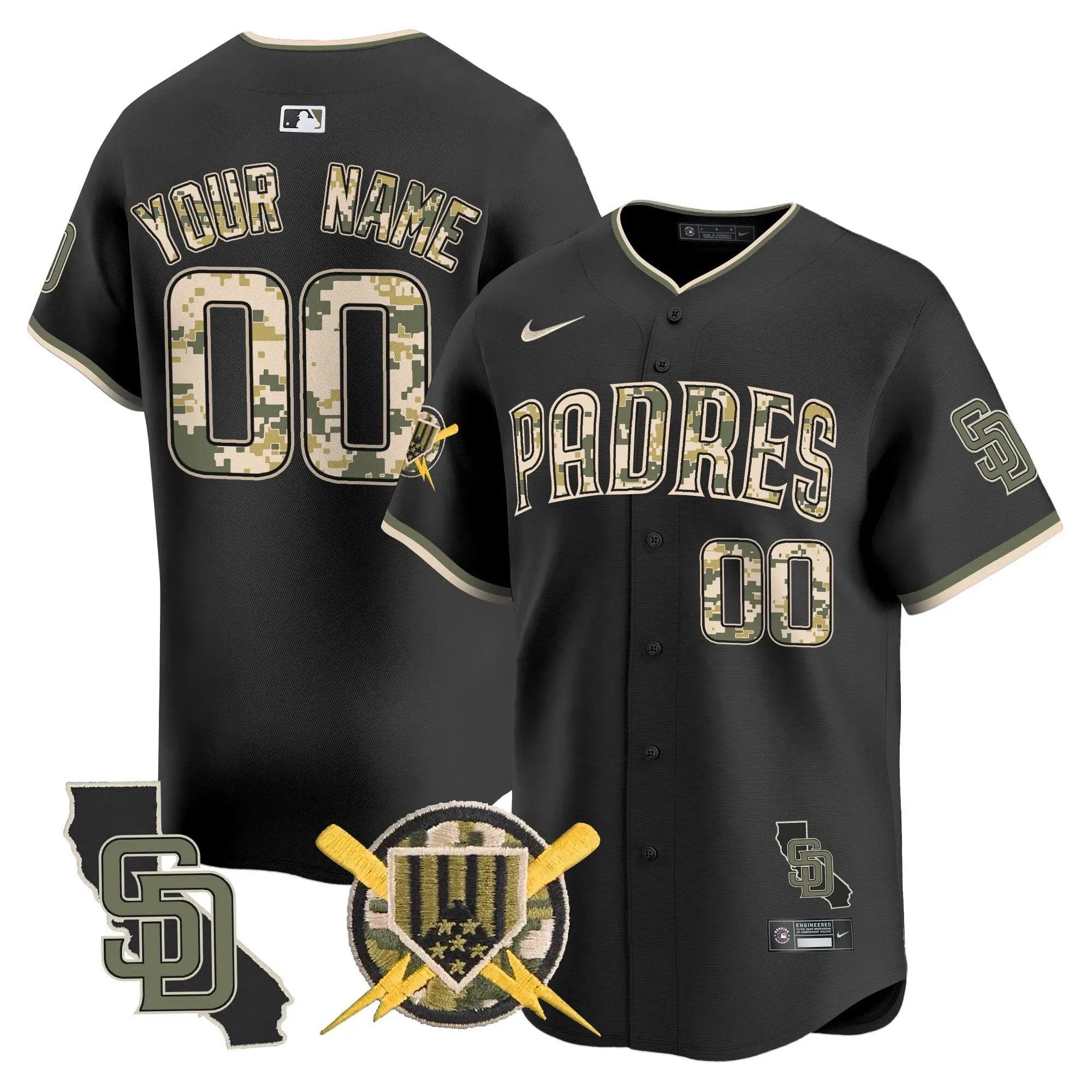 Padres Armed Forces Day Vapor Premier Limited Custom Jersey - All Stitched by Digigearus