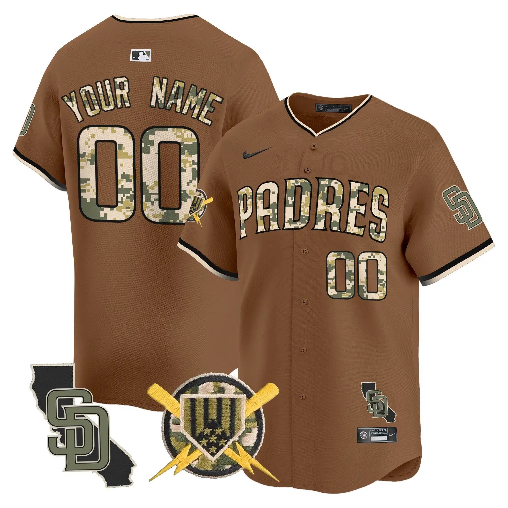 Padres Armed Forces Day Vapor Premier Limited Custom Jersey - All Stitched by Digigearus