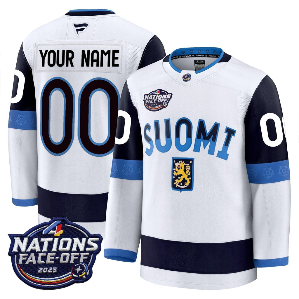 Finland 4 Nations Face-Off 2025 Premium Custom Jersey - All Stitched by Finland