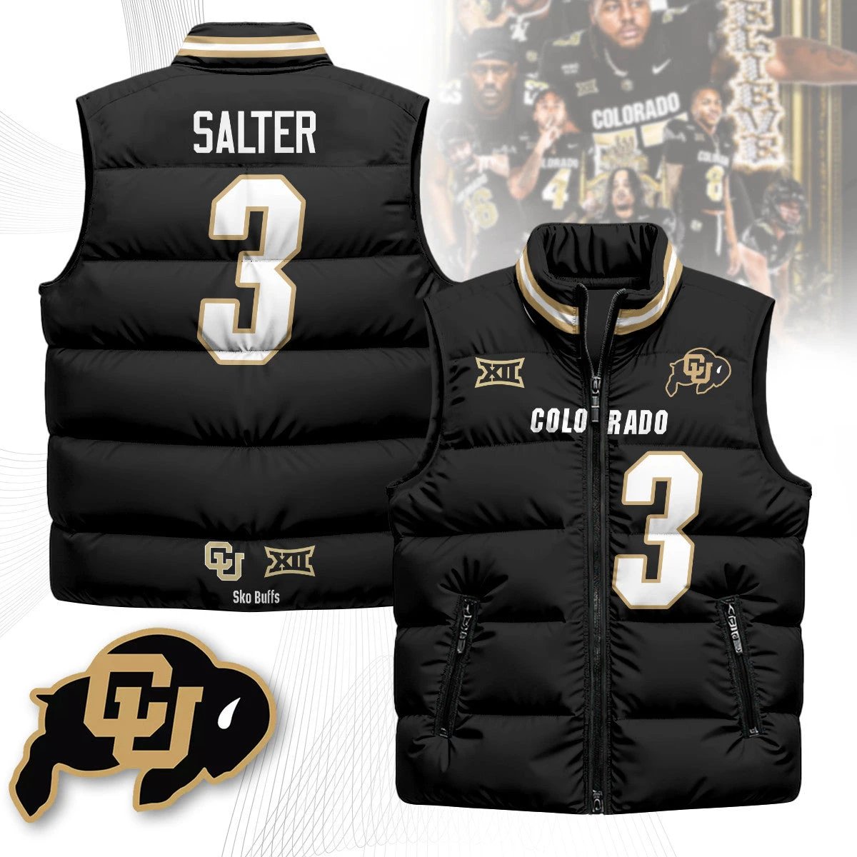 Colorado Buffaloes Unisex Puffer Vest by Colorado Buffaloes
