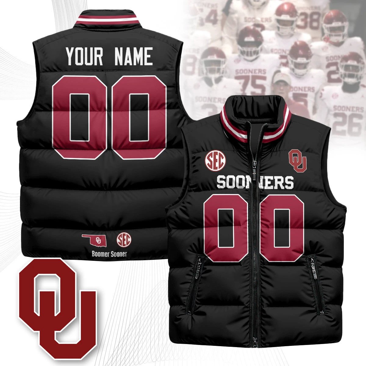 Oklahoma Sooners Unisex Puffer Vest by Oklahoma Sooners