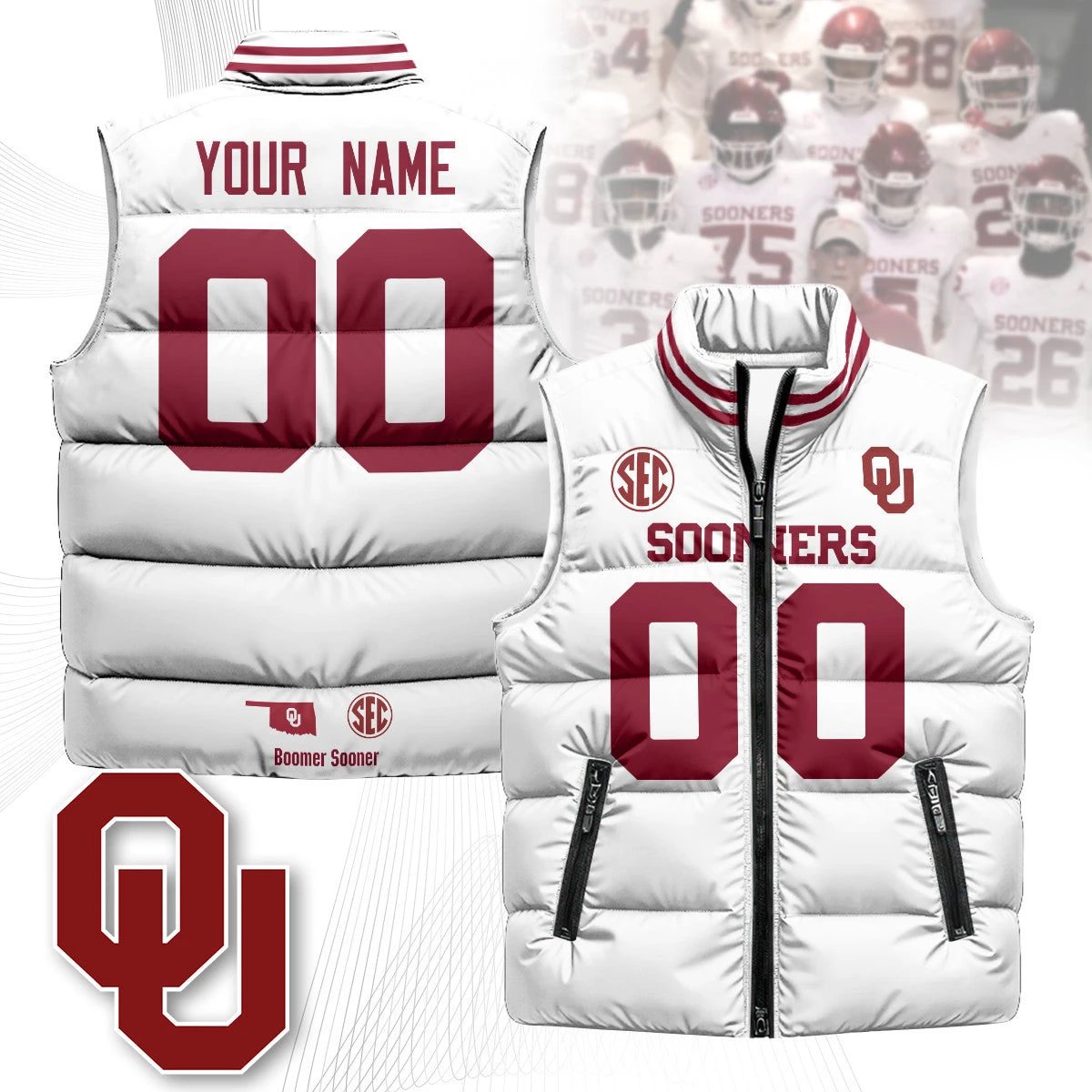Oklahoma Sooners Unisex Puffer Vest by Oklahoma Sooners