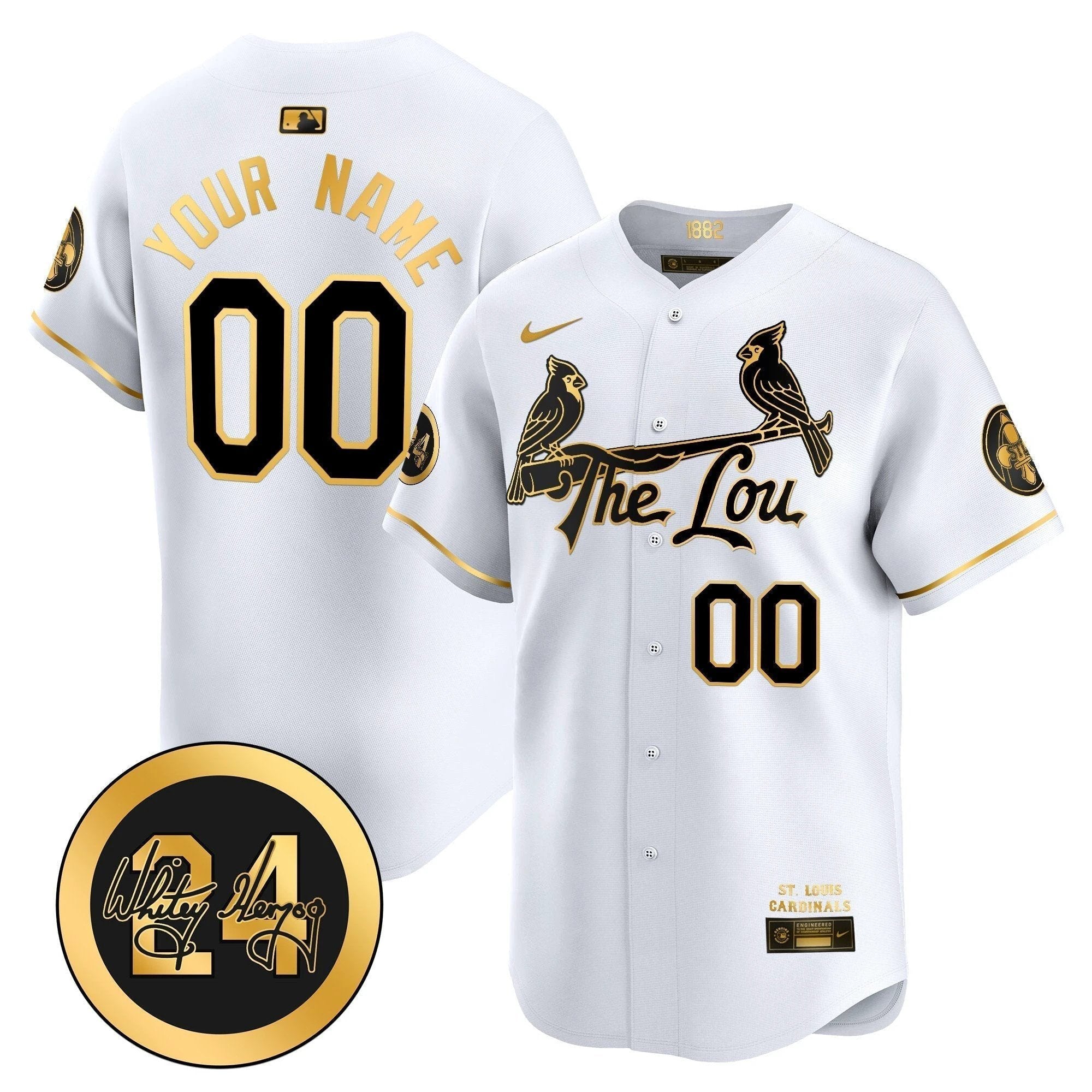 St. Louis Cardinals 2024 City Connect Whitey Herzog Patch Vapor Premier Limited Custom Jersey - All Stitched by St. Louis Cardinals