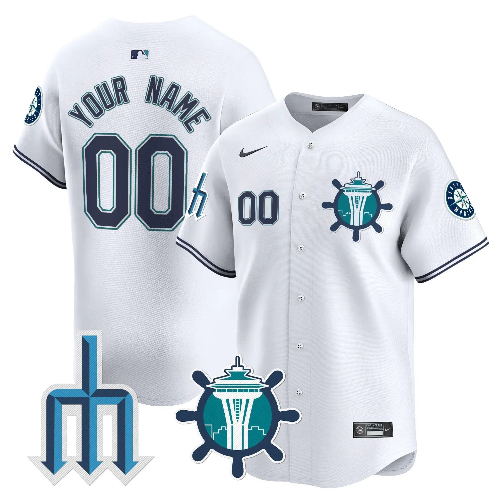 Seattle Mariners Trident Patch Vapor Premier Limited Custom Jersey - All Stitched by Digigearus