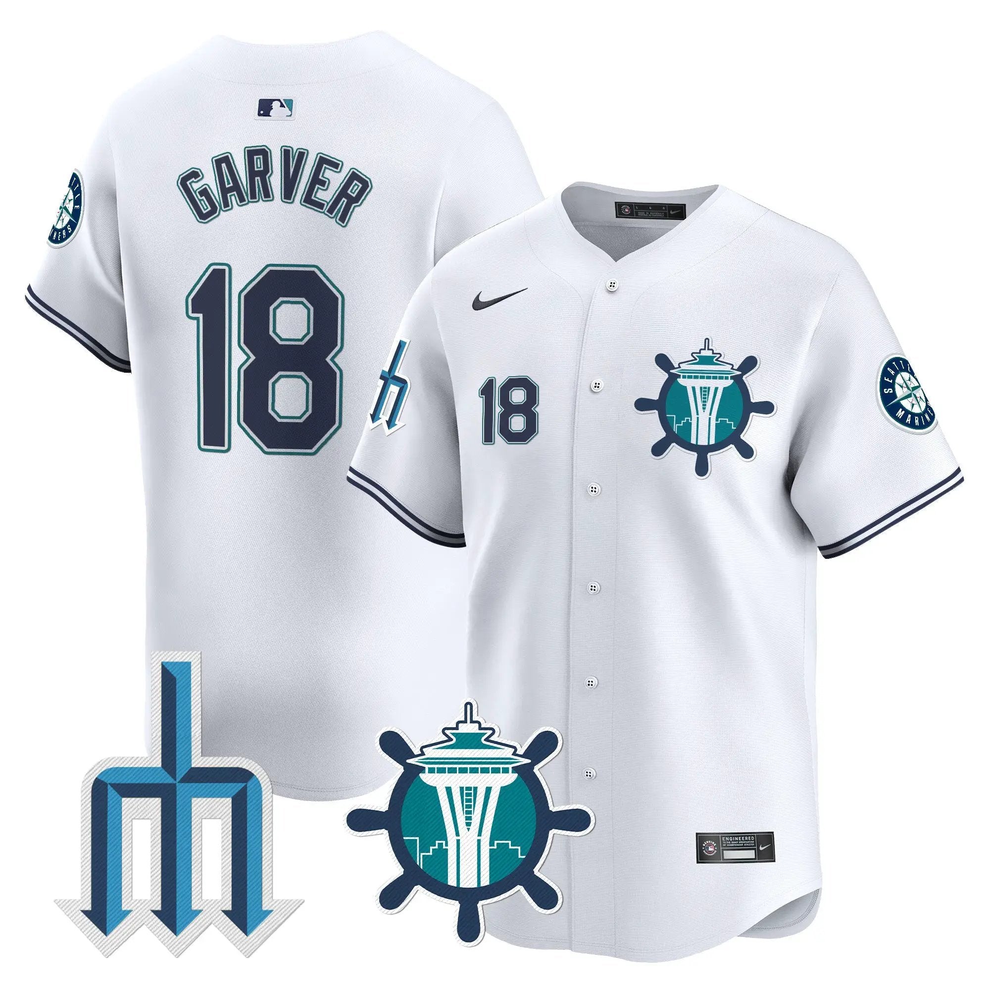 Seattle Mariners Trident Patch Vapor Premier Limited Jersey - All Stitched by Digigearus