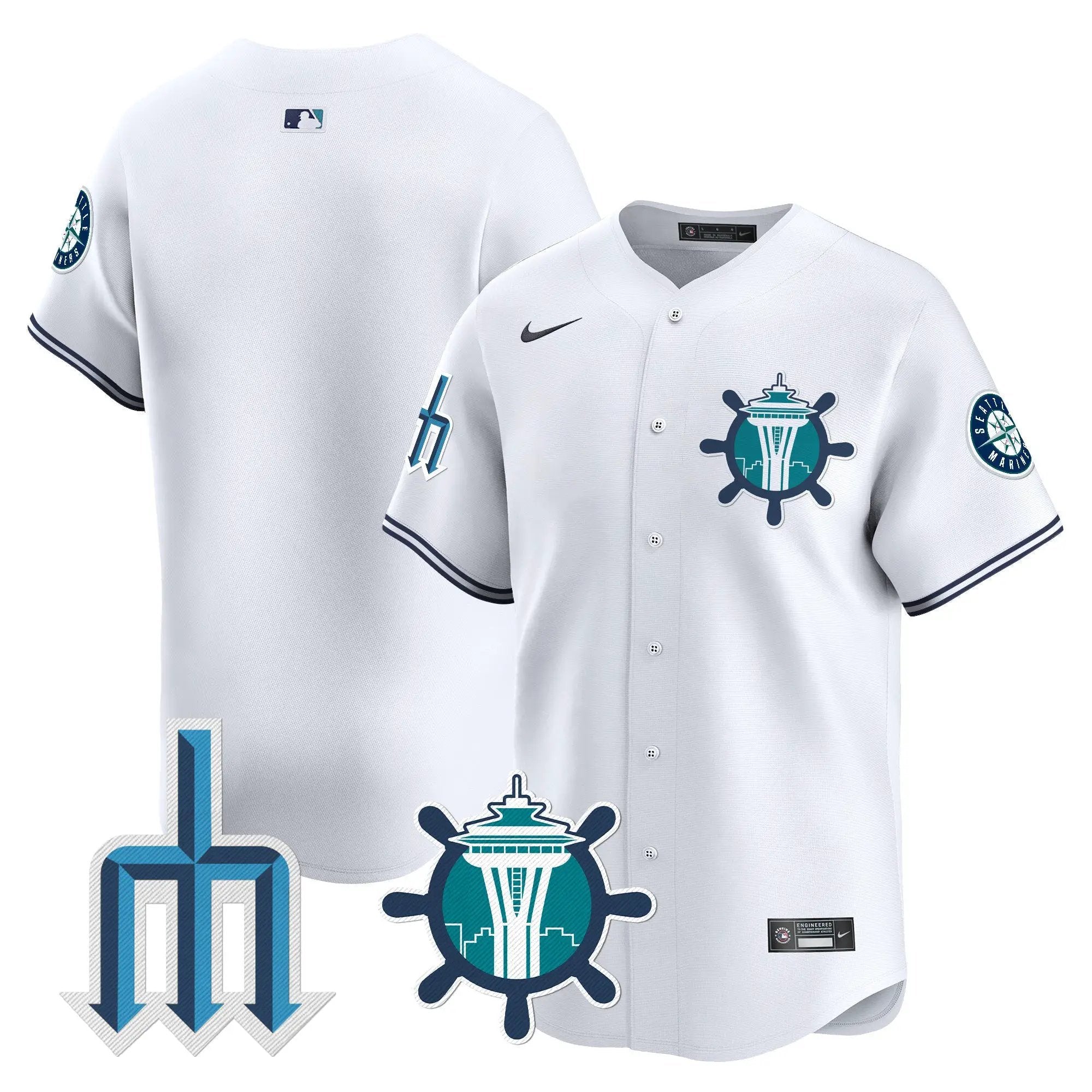 Seattle Mariners Trident Patch Vapor Premier Limited Jersey - All Stitched by Digigearus