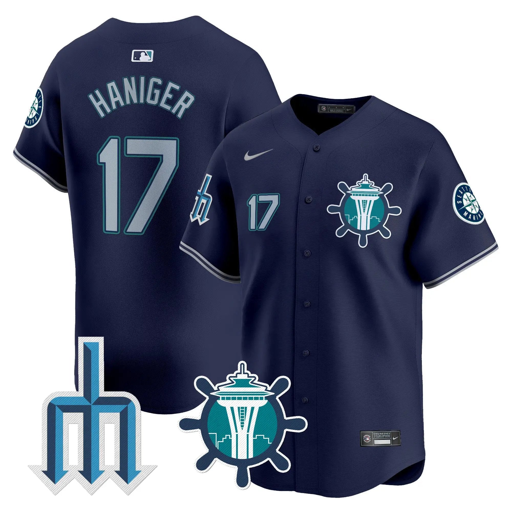 Seattle Mariners Trident Patch Vapor Premier Limited Jersey - All Stitched by Digigearus