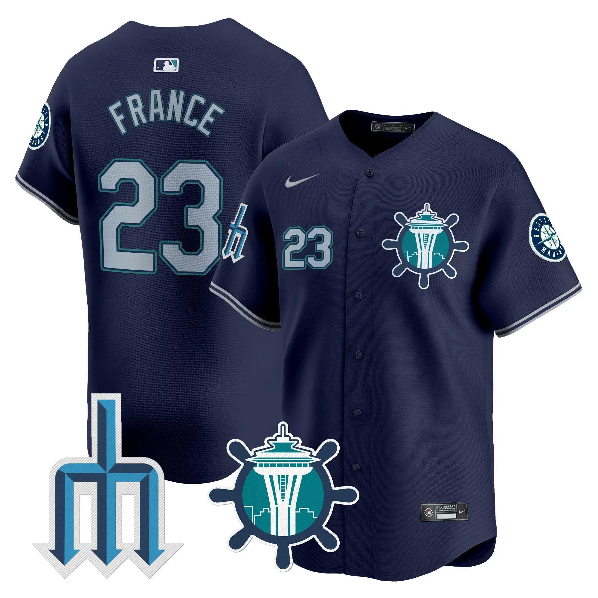 Seattle Mariners Trident Patch Vapor Premier Limited Jersey - All Stitched by Digigearus