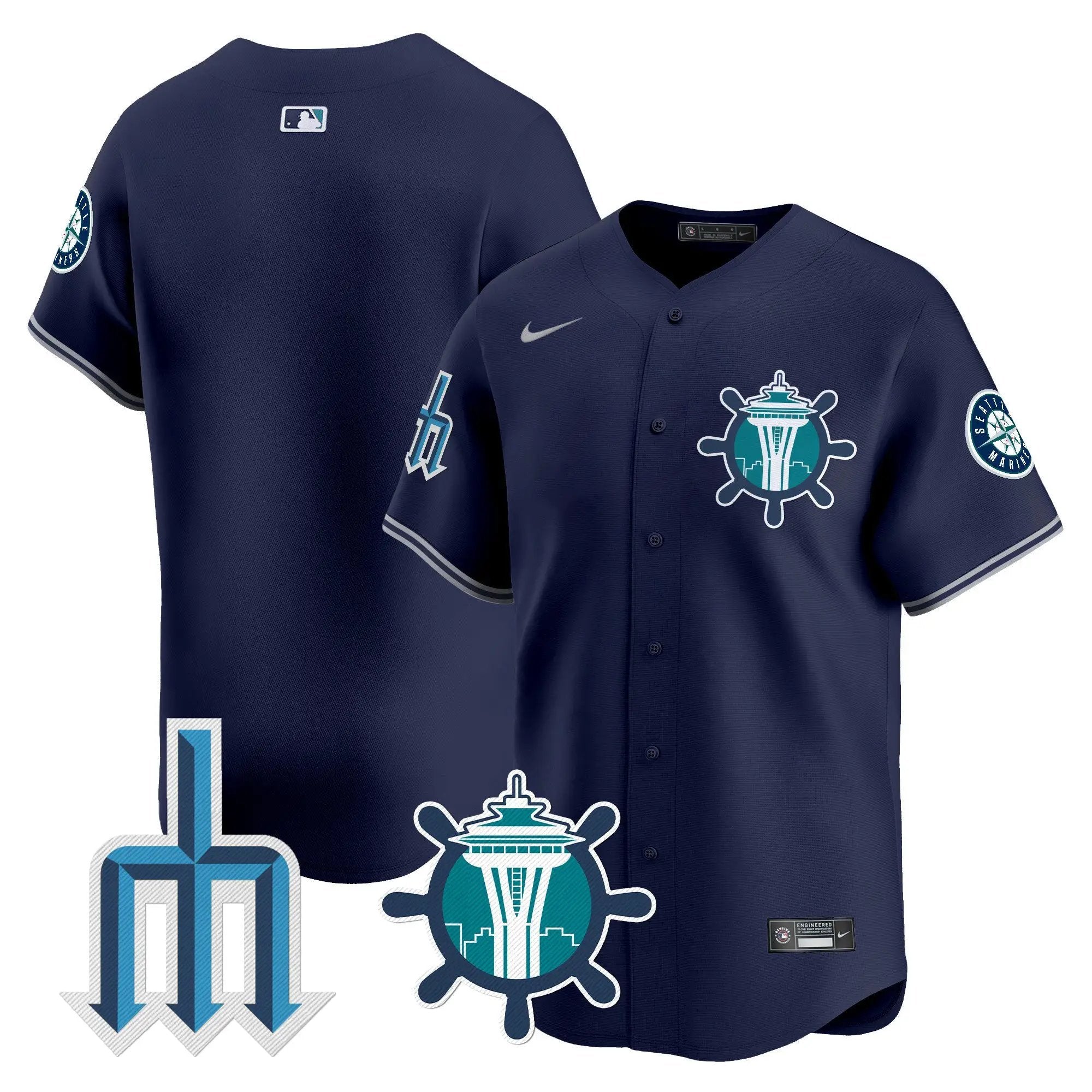 Seattle Mariners Trident Patch Vapor Premier Limited Jersey - All Stitched by Digigearus