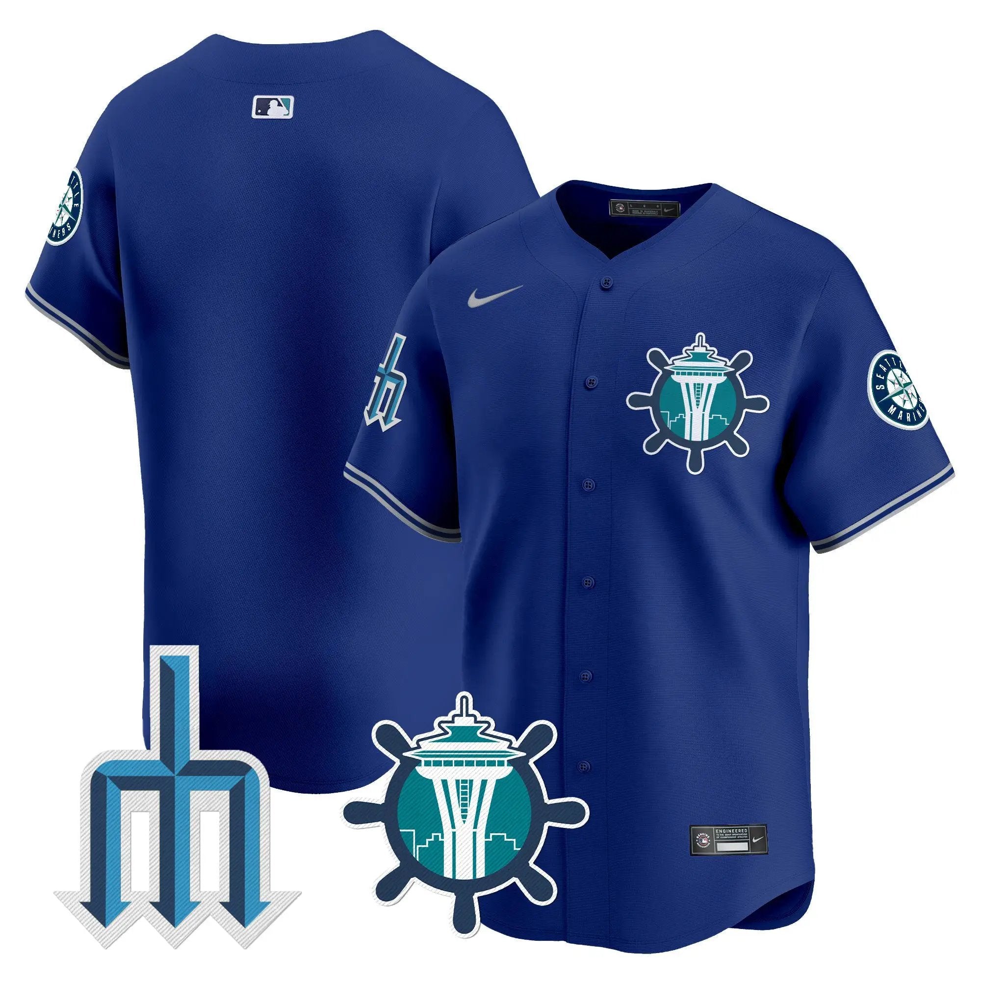 Seattle Mariners Trident Patch Vapor Premier Limited Jersey - All Stitched by Digigearus