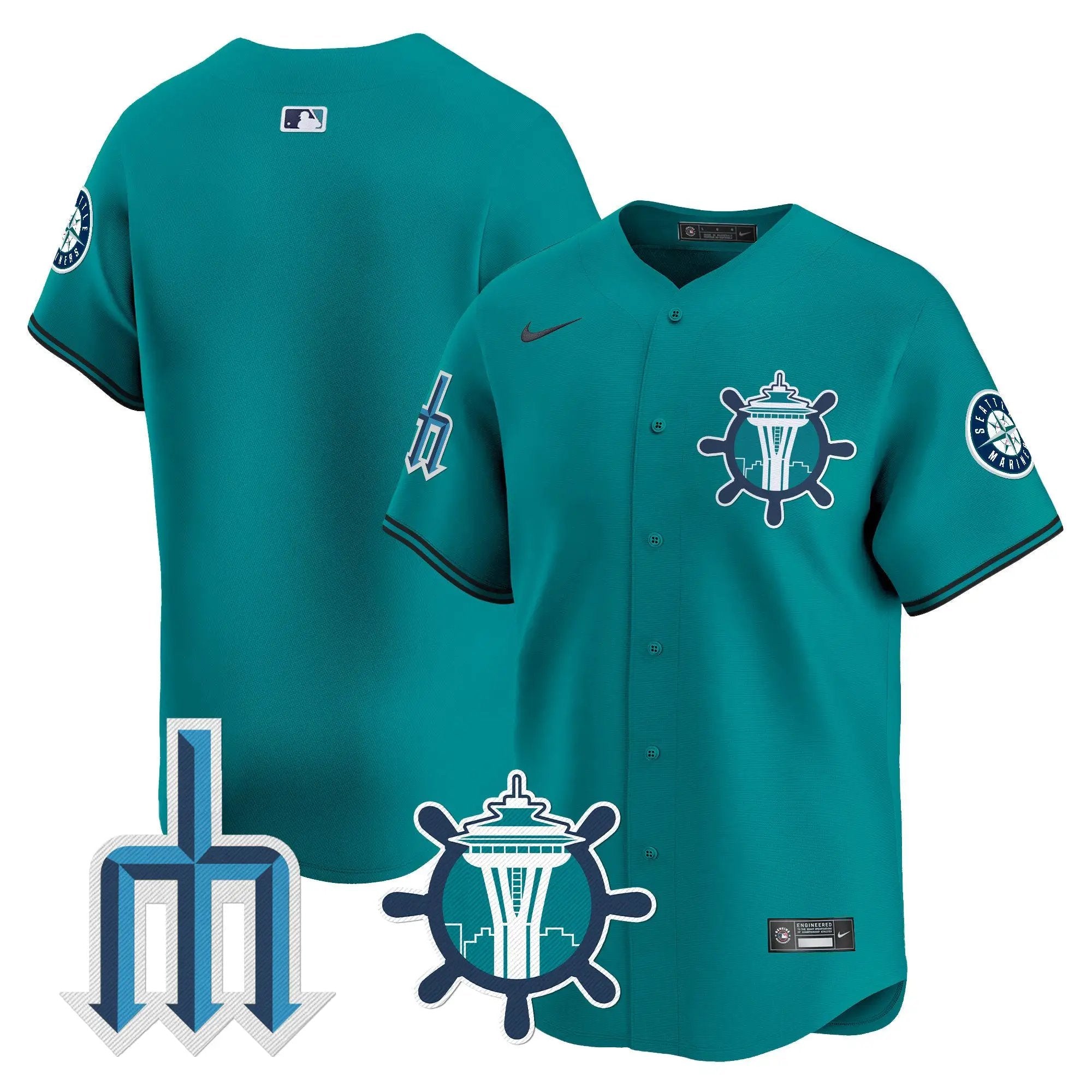 Seattle Mariners Trident Patch Vapor Premier Limited Jersey - All Stitched by Digigearus