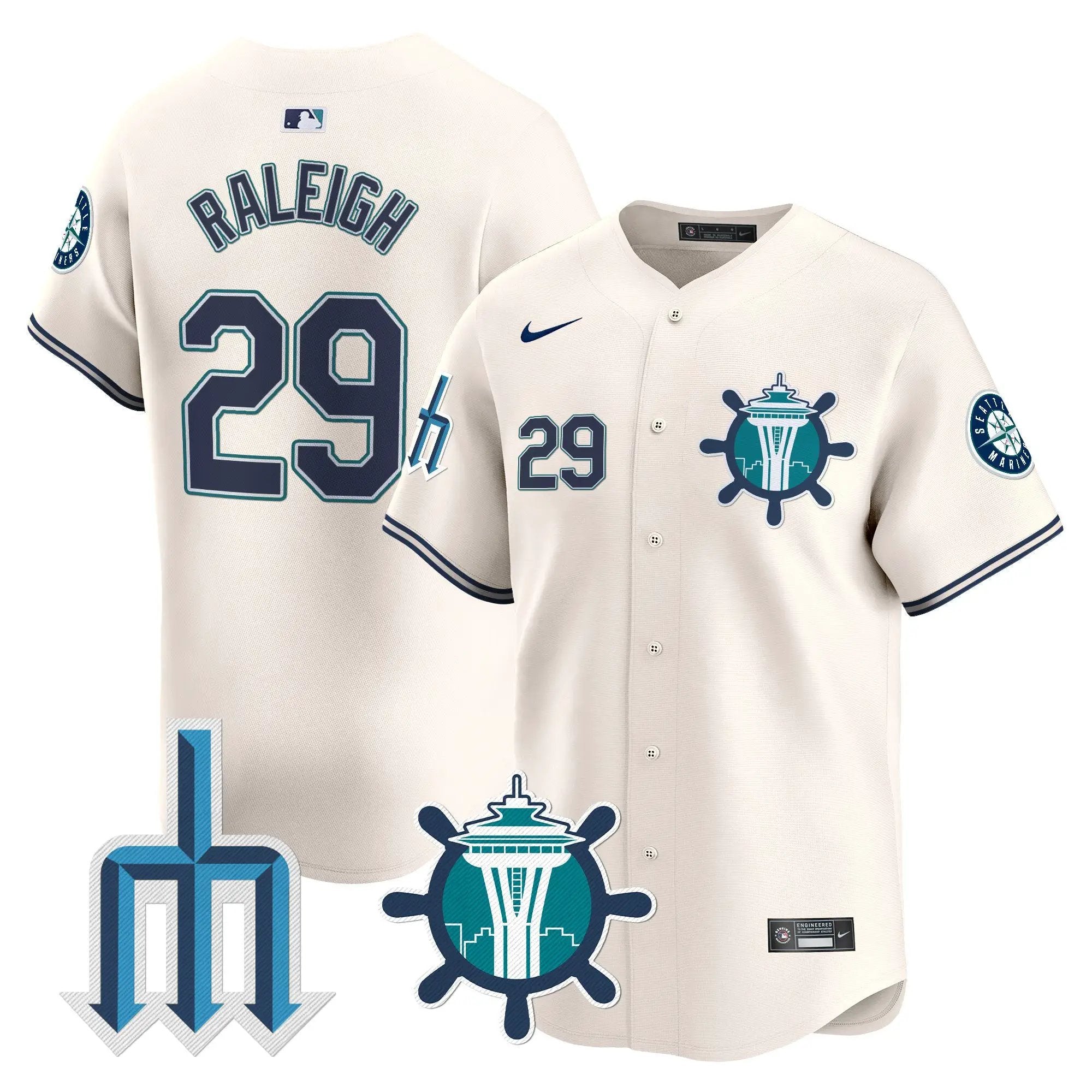 Seattle Mariners Trident Patch Vapor Premier Limited Jersey - All Stitched by Digigearus
